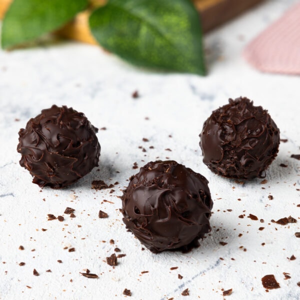 Glutenfreie Zartbitter Praline