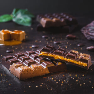 glutenfreie_karamell_schokolade Zartbitterschokolade Karamell